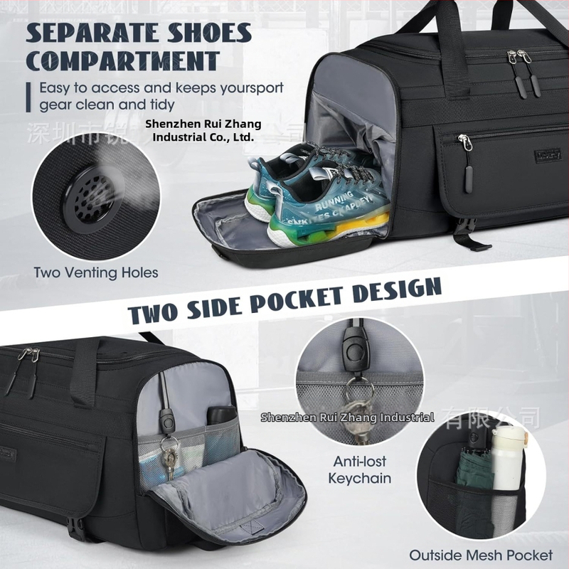 Чанта за фитнес, разделяне на мокро и сухо, трансгранична чанта за съхранение от плат Оксфорд, ултралека чанта за пътуване, чанта за багаж, чанта за йога, антибактериална, водоустойчива