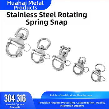 Въртяща се пружинна скоба от неръждаема стомана 304/316, аксесоари за морски хардуер, каишка, бързо освобождаваща се скоба, заключване на връзката