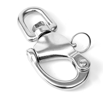 Въртяща се пружинна скоба от неръждаема стомана 304/316, аксесоари за морски хардуер, каишка, бързо освобождаваща се скоба, заключване на връзката