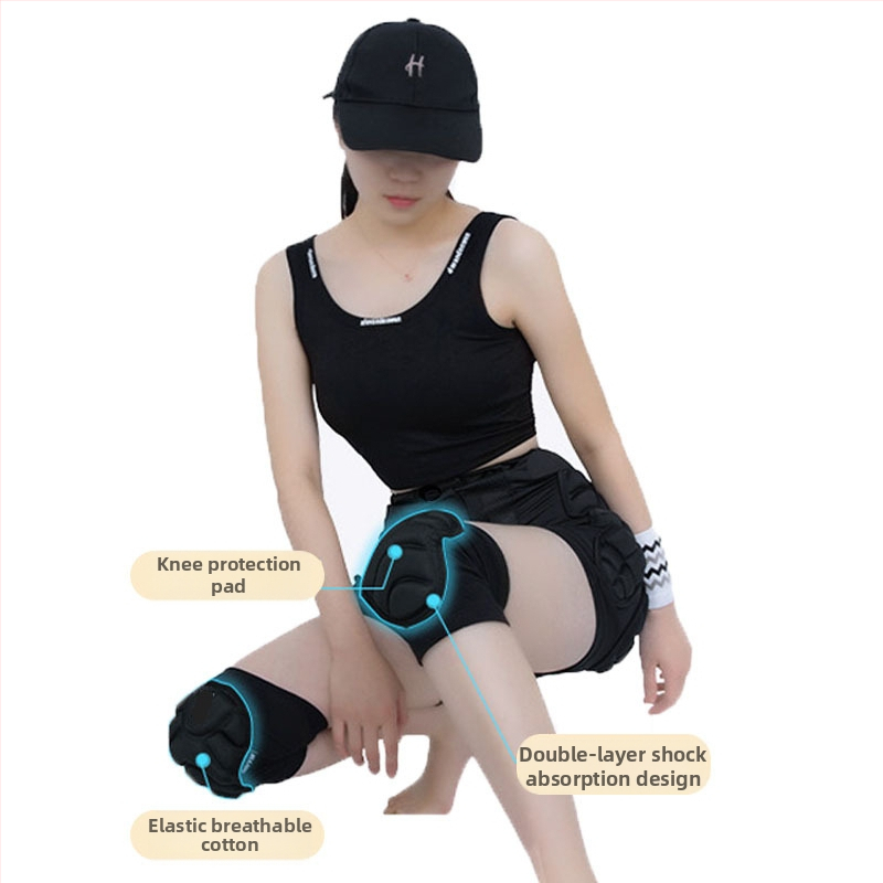 Зимни детски ски панталони за възрастни, ролкови кънки, постелка против падане, наколенки и лакътници, предпазващи от сблъсък