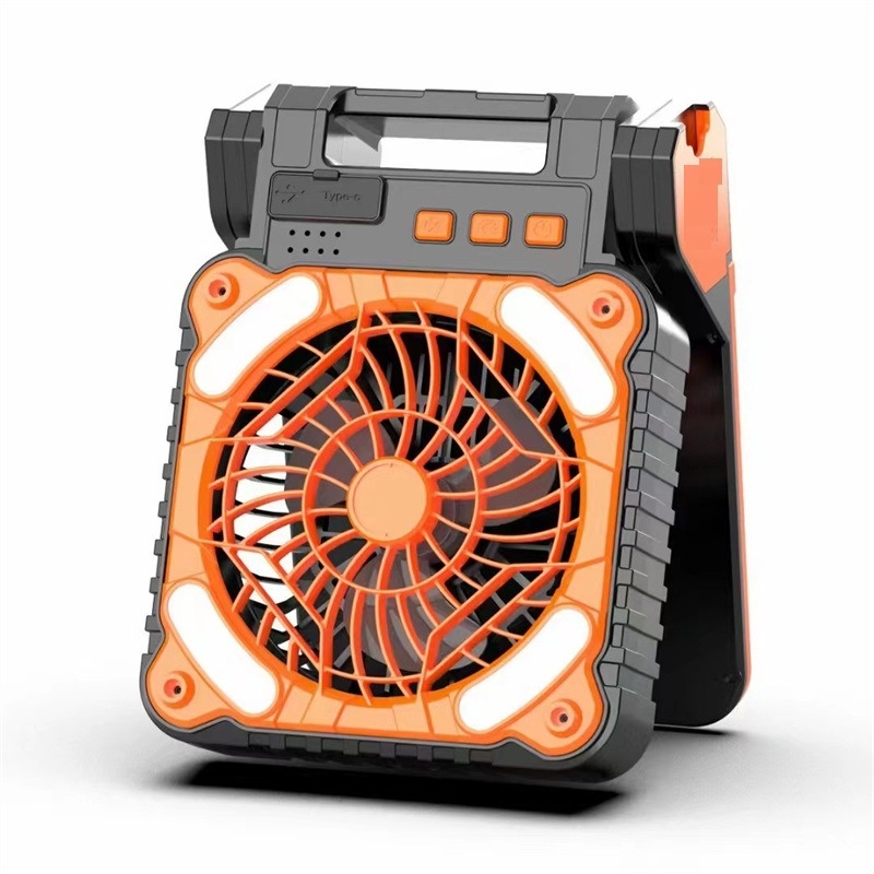 Ventilator solar portabil în aer liber, lumină de camping, pescuit, USB, cu încărcare dublă, economisire de energie, vară rece