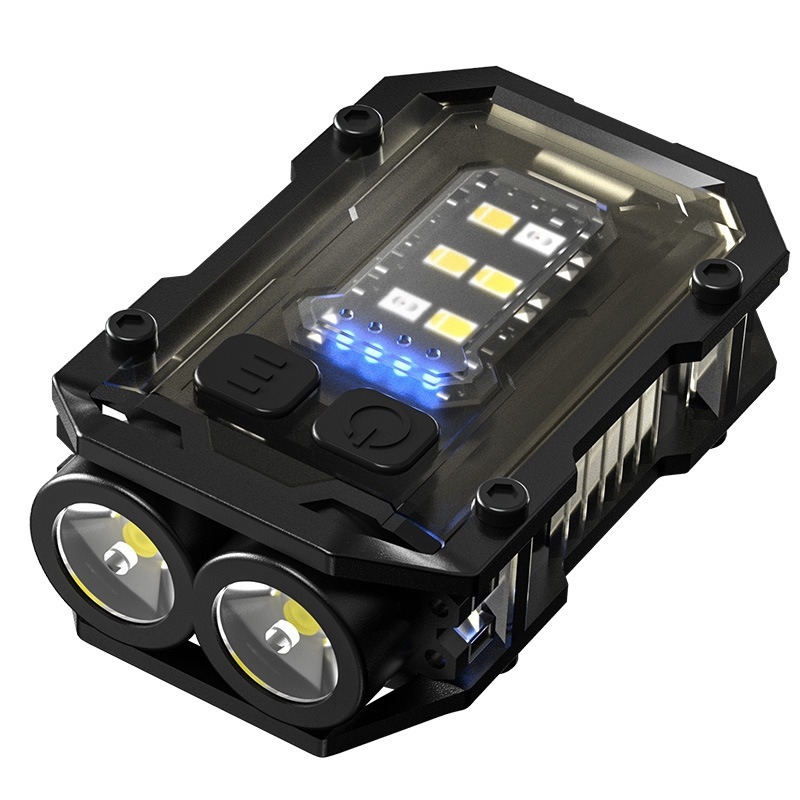 Kültéri Edc zseblámpa kulcstartó lámpa többfunkciós újratölthető kültéri munkalámpa három fényforrású hordozható erős fényű zseblámpa