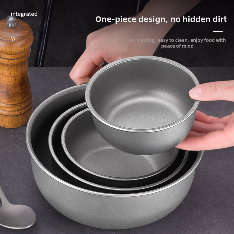 Rūpnīcas noieta tīra titāna bļoda, āra kempinga titāna bļoda, lauka galda piederumi, pārnēsājama, sakrauta titāna bļoda