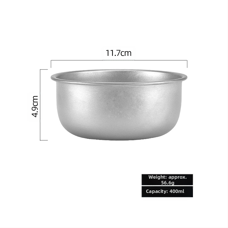 Rūpnīcas noieta tīra titāna bļoda, āra kempinga titāna bļoda, lauka galda piederumi, pārnēsājama, sakrauta titāna bļoda