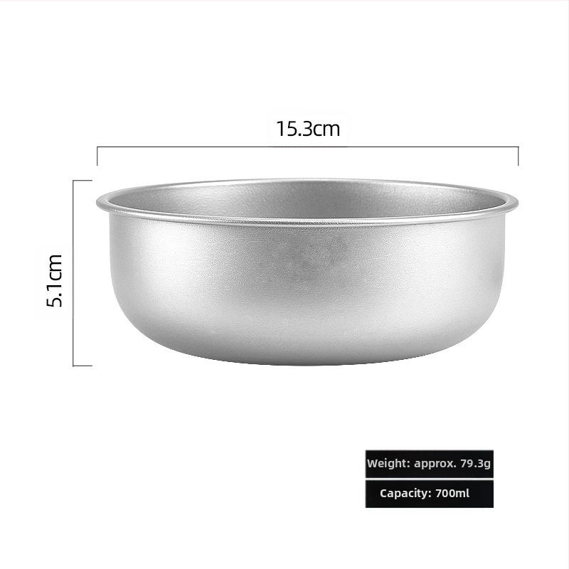 Rūpnīcas noieta tīra titāna bļoda, āra kempinga titāna bļoda, lauka galda piederumi, pārnēsājama, sakrauta titāna bļoda