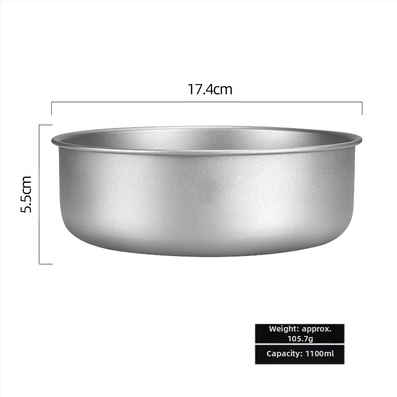 Rūpnīcas noieta tīra titāna bļoda, āra kempinga titāna bļoda, lauka galda piederumi, pārnēsājama, sakrauta titāna bļoda