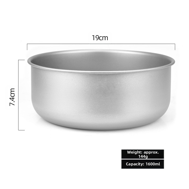 Rūpnīcas noieta tīra titāna bļoda, āra kempinga titāna bļoda, lauka galda piederumi, pārnēsājama, sakrauta titāna bļoda