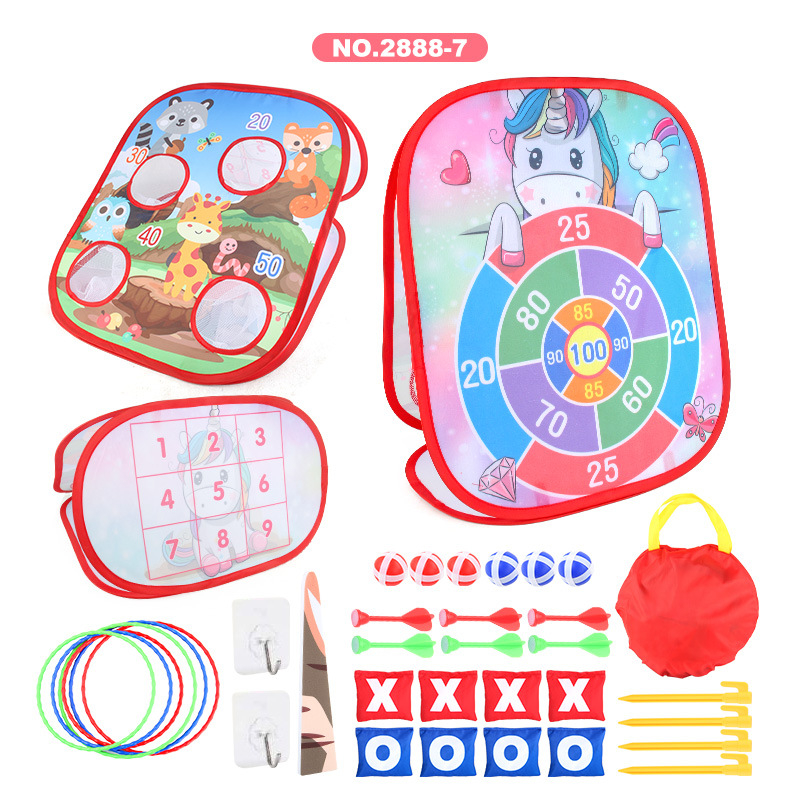 Трансграничен детски голф три-в-едно костюм за хвърляне на костюм за голф, сгъваема палатка с торба с пясък, състезателна играчка за свободното време на закрито