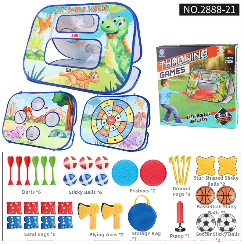 Трансграничен детски голф три-в-едно костюм за хвърляне на костюм за голф, сгъваема палатка с торба с пясък, състезателна играчка за свободното време на закрито