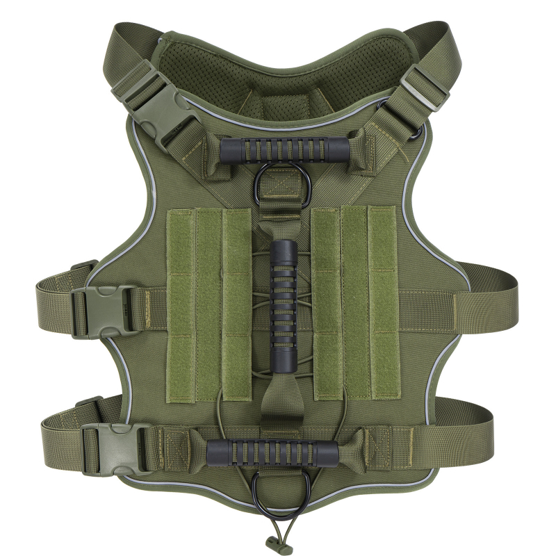 Határokon átnyúló, kutyáknak való taktikai mellkaspánt, lélegző, fényvisszaverő stílusú, nagy, könnyű vonókötél, robbanásbiztos, kutyasétáltató műtárgy