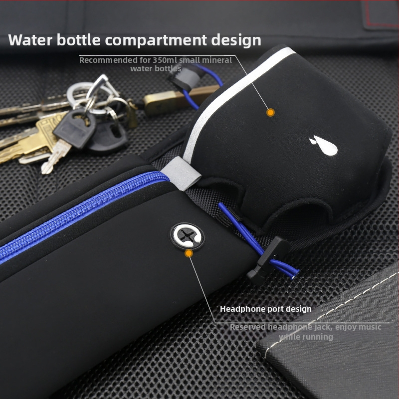 Чанта за кръста за спорт на открито, многофункционална, за фитнес, чанта за чайник за вода, лична чанта за бягане, чанта за мобилен телефон, фитнес чанта за съхранение против сблъсък
