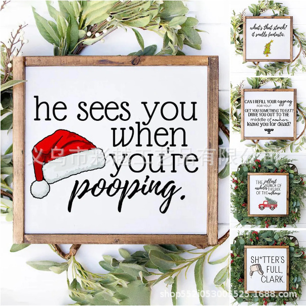 Χριστουγεννιάτικες κορνίζες φωτογραφιών G Διασυνοριακές πινακίδες, ξύλινες χριστουγεννιάτικες διακοσμήσεις, διακοσμητικά γραφείου