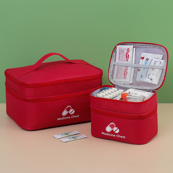 Új hordozható kétrétegű elsősegélytáska járványmegelőzési egészségügyi táska háztartási életmentő táska kültéri vészhelyzeti járványmegelőzési tárolótáska