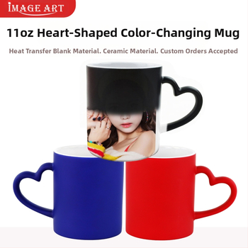 Soojusülekande tass isikupärastatud loominguline trükkimine fotograafiline pilt südame kruus armastus jäätunud värvimuutus kinketass