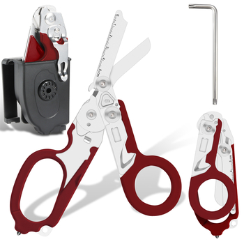 Πολυλειτουργικό ψαλίδι Raptor 6 σε 1 με κουτί αποθήκευσης K-θήκη, διάσωση έκτακτης ανάγκης, εύθραυστο παράθυρο αυτοκινήτου, πτυσσόμενο, εύκολο στη μεταφορά