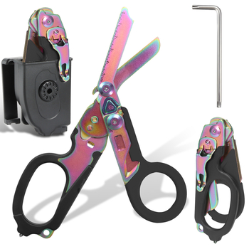 Πολυλειτουργικό ψαλίδι Raptor 6 σε 1 με κουτί αποθήκευσης K-θήκη, διάσωση έκτακτης ανάγκης, εύθραυστο παράθυρο αυτοκινήτου, πτυσσόμενο, εύκολο στη μεταφορά