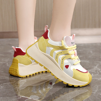 Bn020 Νέα αθλητικά παπούτσια άνοιξης και καλοκαιριού 2025 σε ασορτί χρώματα, casual γυναικεία παπούτσια με χοντρή σόλα, Γυναικεία παπούτσια, casual, στρογγυλή μύτη, στυλ K