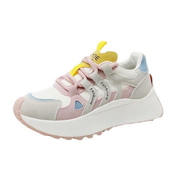 Bn020 Νέα αθλητικά παπούτσια άνοιξης και καλοκαιριού 2025 σε ασορτί χρώματα, casual γυναικεία παπούτσια με χοντρή σόλα, Γυναικεία παπούτσια, casual, στρογγυλή μύτη, στυλ K