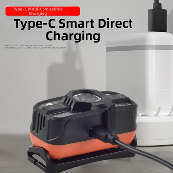 Piiriülene LED-välistingimustes kasutatav tugeva valgusega esitule COB-laetava esitulega, öine kalapüük, valge ja punane topelttuli