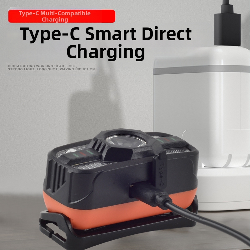 Трансграничен LED външен челник със силна светлина с акумулаторна COB светлина за езда, нощен риболов, бягане, бяла и червена двойна светлина