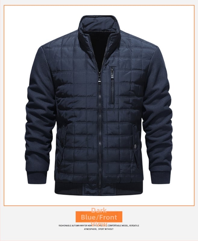 Férfi őszi-téli, szélálló, határokon átnyúló téli [steppelt], négyzet alakú, steppelt baseballgalléros dzseki, új, üzleti, szélálló, szabadidős külső viseletre.