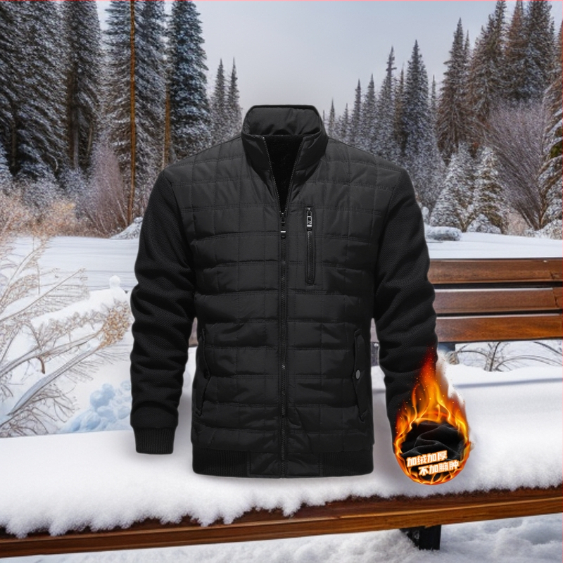 Férfi őszi-téli, szélálló, határokon átnyúló téli [steppelt], négyzet alakú, steppelt baseballgalléros dzseki, új, üzleti, szélálló, szabadidős külső viseletre.