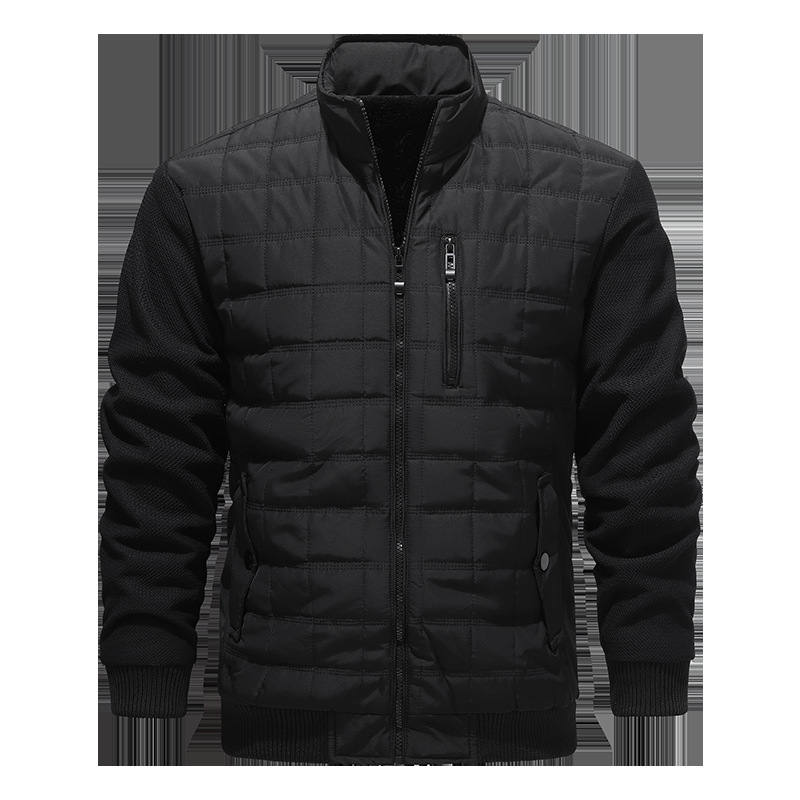 Férfi őszi-téli, szélálló, határokon átnyúló téli [steppelt], négyzet alakú, steppelt baseballgalléros dzseki, új, üzleti, szélálló, szabadidős külső viseletre.