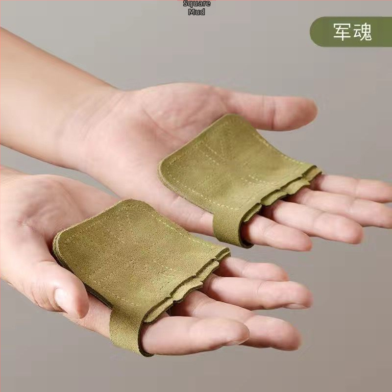 Mănuși de fitness cu bandă elastică specială, din piele de vacă, anti-cocon, pentru bărbați și femei, cu protecție pătrată pentru palme