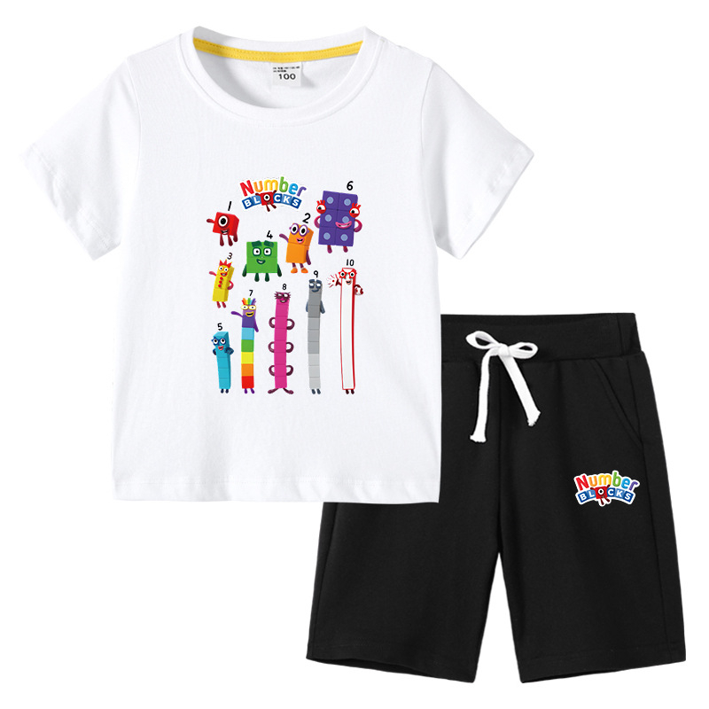 Gyerek fiú póló nyári új félujjú gyermekruházat diákoknak koreai pamut lányok rövid ujjú nadrág kétrészes öltöny