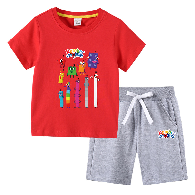 Gyerek fiú póló nyári új félujjú gyermekruházat diákoknak koreai pamut lányok rövid ujjú nadrág kétrészes öltöny