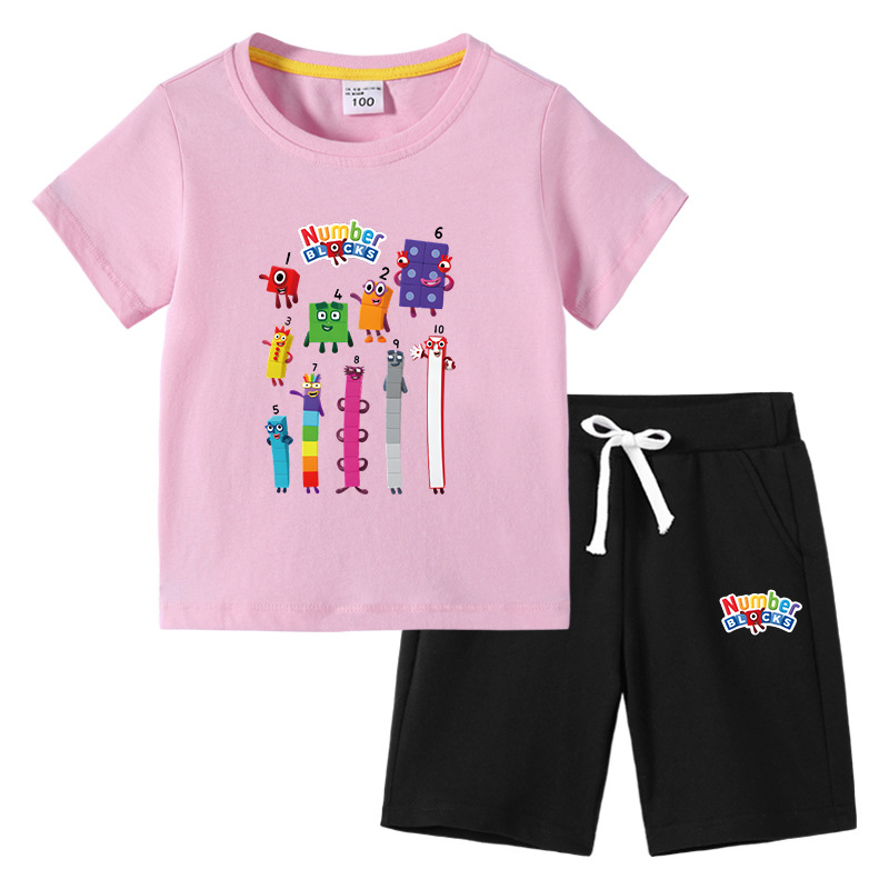 Gyerek fiú póló nyári új félujjú gyermekruházat diákoknak koreai pamut lányok rövid ujjú nadrág kétrészes öltöny