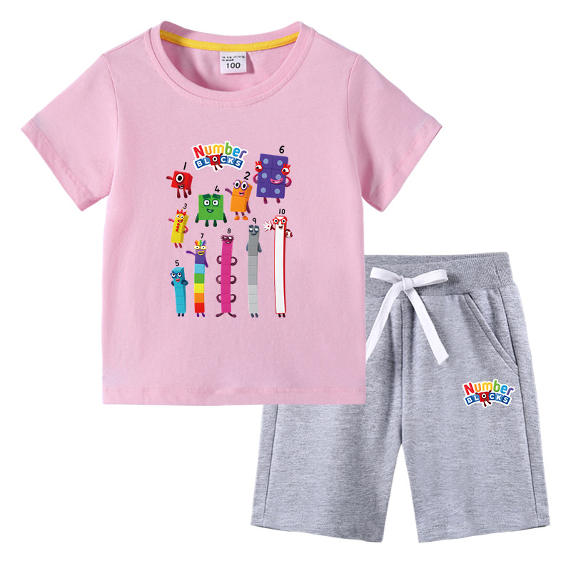 Gyerek fiú póló nyári új félujjú gyermekruházat diákoknak koreai pamut lányok rövid ujjú nadrág kétrészes öltöny