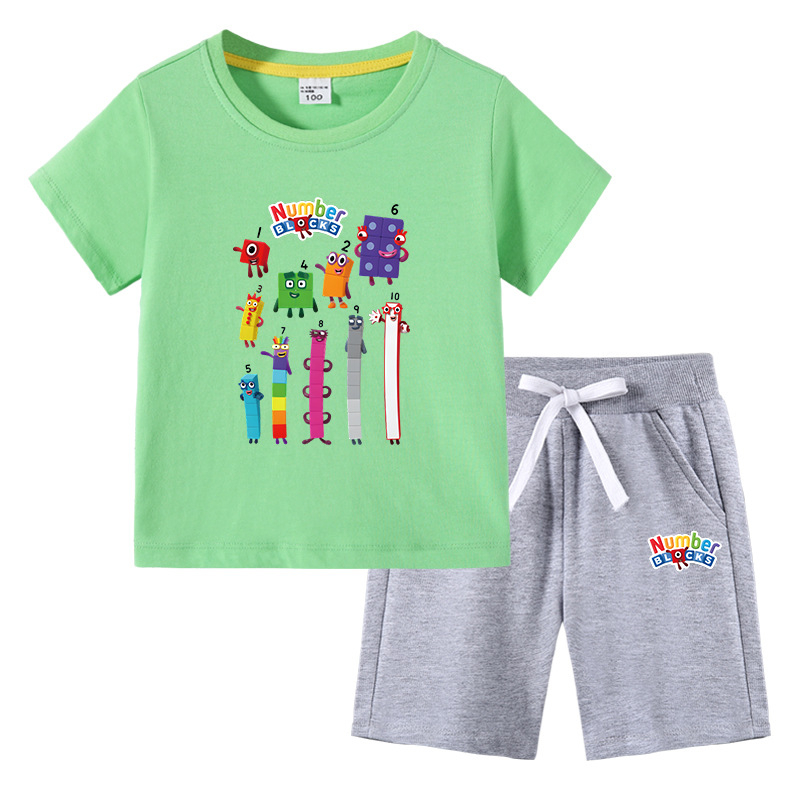 Gyerek fiú póló nyári új félujjú gyermekruházat diákoknak koreai pamut lányok rövid ujjú nadrág kétrészes öltöny