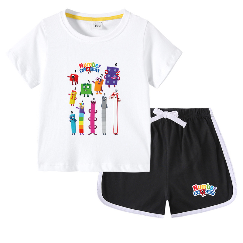 Gyerek fiú póló nyári új félujjú gyermekruházat diákoknak koreai pamut lányok rövid ujjú nadrág kétrészes öltöny