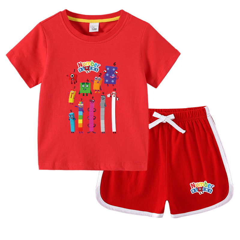 Gyerek fiú póló nyári új félujjú gyermekruházat diákoknak koreai pamut lányok rövid ujjú nadrág kétrészes öltöny