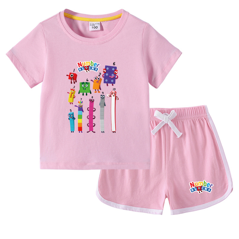 Gyerek fiú póló nyári új félujjú gyermekruházat diákoknak koreai pamut lányok rövid ujjú nadrág kétrészes öltöny