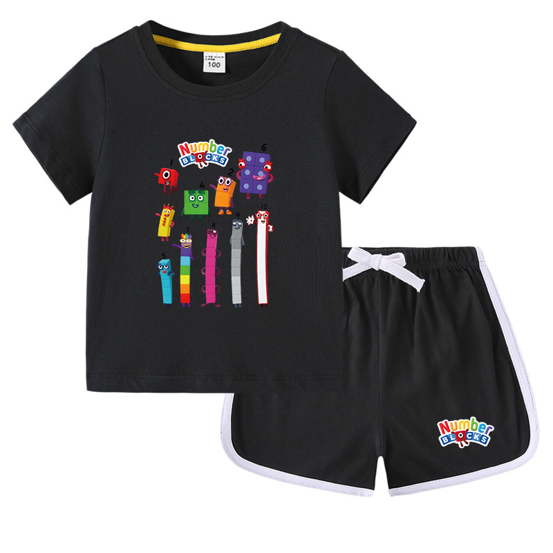 Gyerek fiú póló nyári új félujjú gyermekruházat diákoknak koreai pamut lányok rövid ujjú nadrág kétrészes öltöny