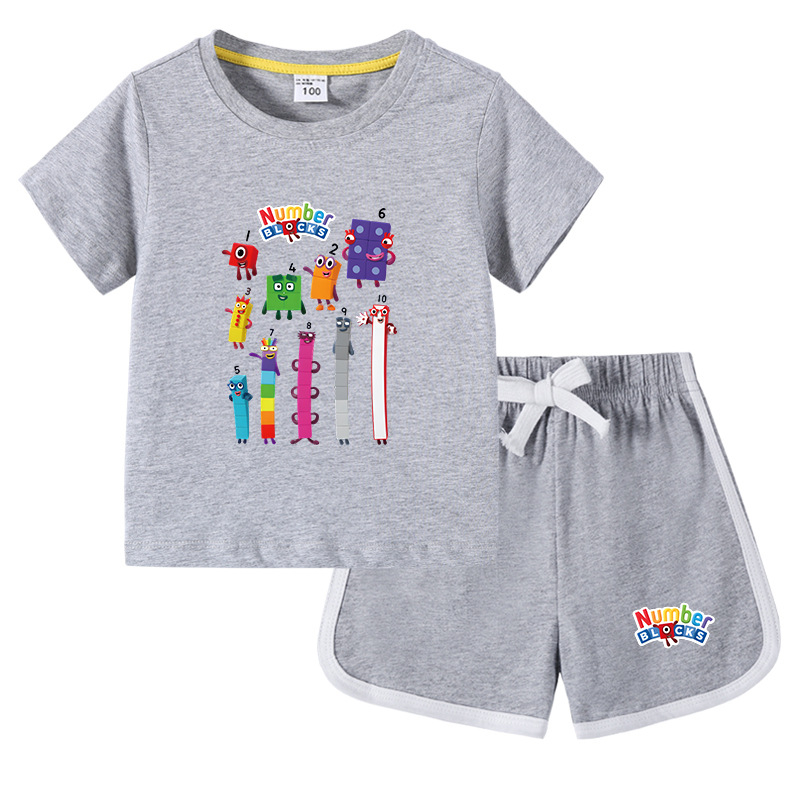 Gyerek fiú póló nyári új félujjú gyermekruházat diákoknak koreai pamut lányok rövid ujjú nadrág kétrészes öltöny