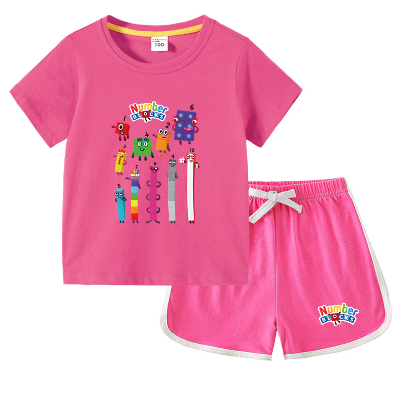 Gyerek fiú póló nyári új félujjú gyermekruházat diákoknak koreai pamut lányok rövid ujjú nadrág kétrészes öltöny