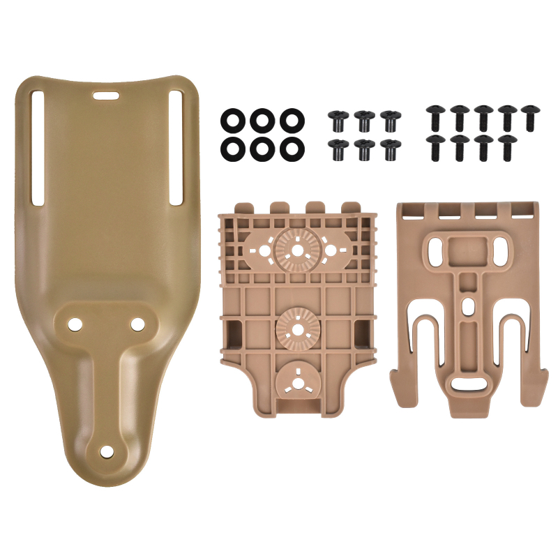 Greito atleidimo tarpvalstybinė juosmens lenta, dviejų dalių sofa, „Lilan“ greito atleidimo lenta, taktinė pistoleto rankovė, greito atleidimo sistema.