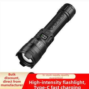 Határokon átnyúló LED zseblámpa újratölthető hordozható erős fényű, hosszú élettartamú fehér lézerfény kültéri szuperfényes multifunkcionális munkalámpa