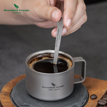 Biwei Pure Titanium Coffee Spoon Mini Ultra Light Portable White Sugar Baking Spoon Titanium Tableware