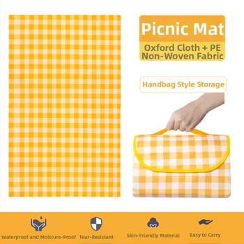 Piknikumatt Niiskuskindel matt Välispiknikumatt Veekindel Paksendatud Oxfordi riie PE Mittekootud Käekott Piknikuriie