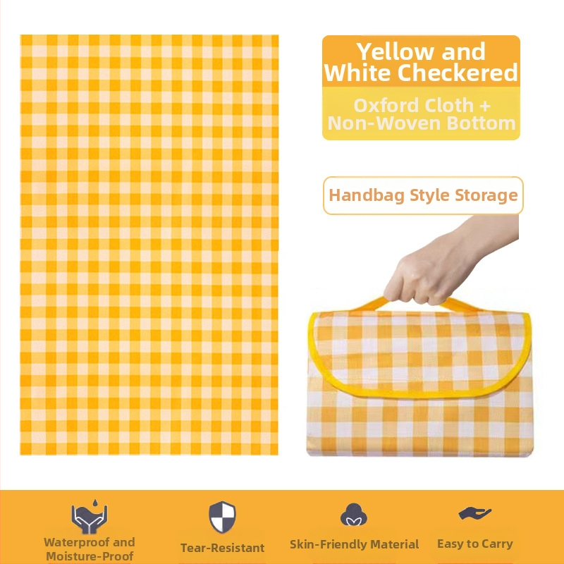 Piknikumatt Niiskuskindel matt Välispiknikumatt Veekindel Paksendatud Oxfordi riie PE Mittekootud Käekott Piknikuriie