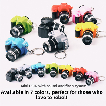 Δημιουργικό LED φως φωτεινής προσομοίωσης ήχου SLR κάμερα μπρελόκ χαριτωμένο μπρελόκ τσάντα κρεμαστό κόσμημα κρεμαστό κόσμημα