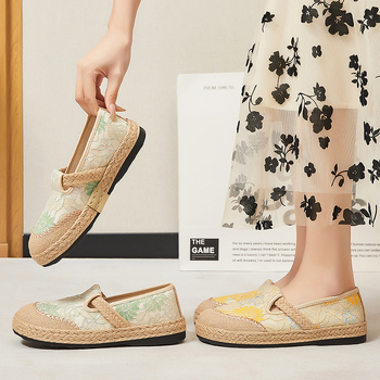 Γυναικεία Παπούτσια 2025 Καλοκαιρινά Νέα Παραδοσιακά Παπούτσια σε Στυλ Εθνικού Στυλ Γυναικεία Παπούτσια Hanfu Χονδρική Dropshipping Slip-On Αναπνέοντα Casual Παπούτσια