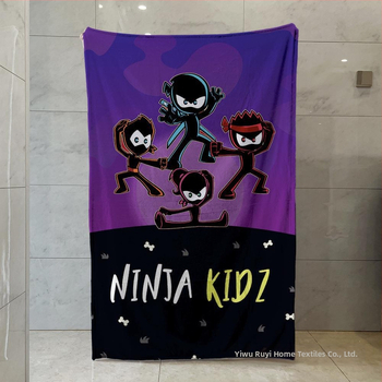 Ninja Kidz Small Ninja Peripheral Κουβέρτα Φανέλας Μονής Όψης Ζεστή Κουβέρτα Καναπέ Μαλακή