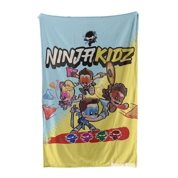 Ninja Kidz Small Ninja Peripheral Κουβέρτα Φανέλας Μονής Όψης Ζεστή Κουβέρτα Καναπέ Μαλακή