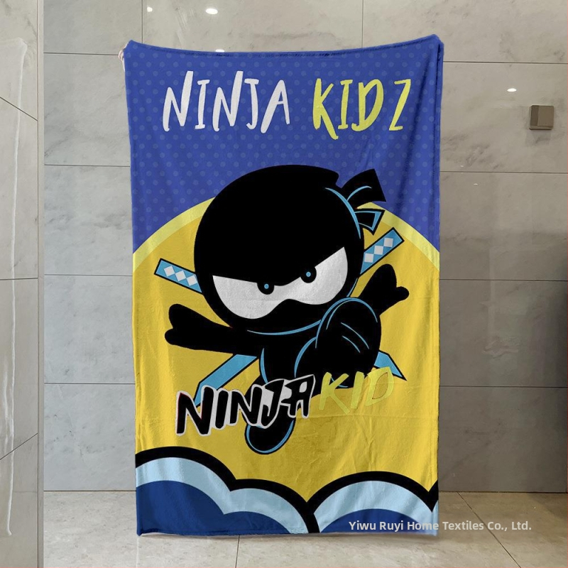 Ninja Kidz Kis Ninja Perifériás Egyoldalas Flanel Takaró, Meleg Kanapétakaró, Puha