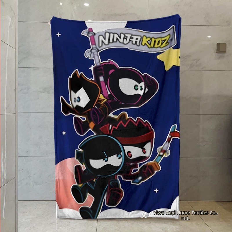Ninja Kidz Malá Ninja Peripheral Jednostranná flanelová deka Nap Warm Sofa Blanket Soft